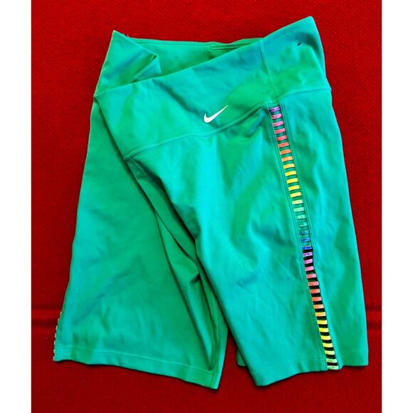Nike Women's Dri-Fit Compression Shorts Teal Green Size L - Picture 3 of 11